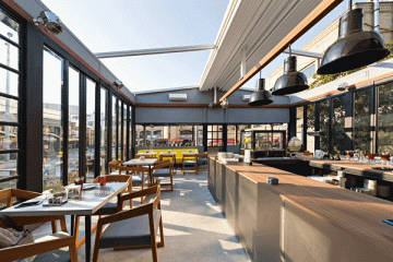 سقف متحرک کافه رستوران لایم | مجتمع تجاری گلستان